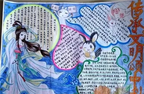 关于中秋节手抄报简单字少2023