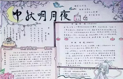 关于中秋节小学生手抄报一等奖2023